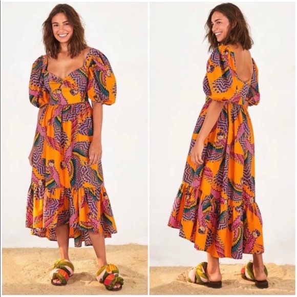 FARM Rio Dresses & Skirts - Farm Rio | Beaded Macaws Midi Dress NWT